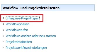 Enterprise-Projekttypen