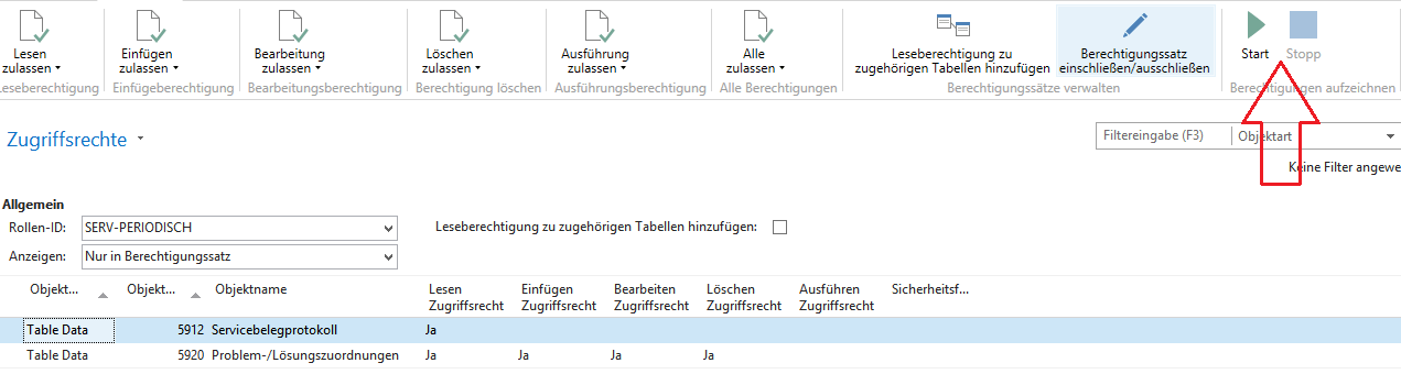 Bearbeiten-Zugriffsrecht in Microsoft Dynamics NAV