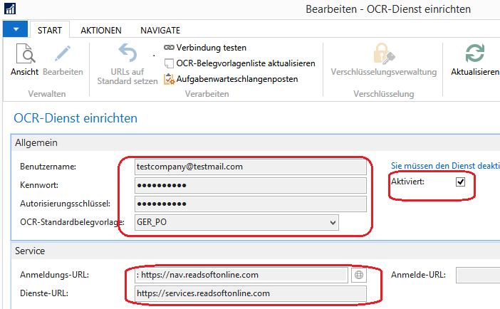 OCR-Dienst einrichten in Microsoft Dynamics NAV 2016