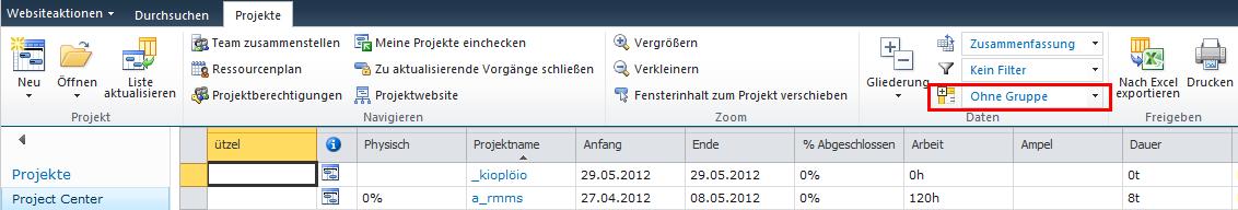 MS_Project_Professional_2010_Gruppierung_im_Project_Center_einstellen