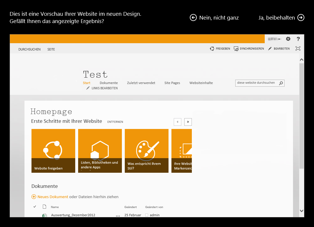 SharePoint Aussehen ändern Layout 3