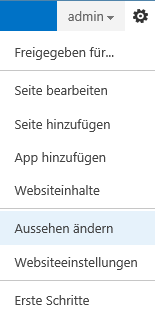 SharePoint Aussehen ändern Websiteeinstellungen