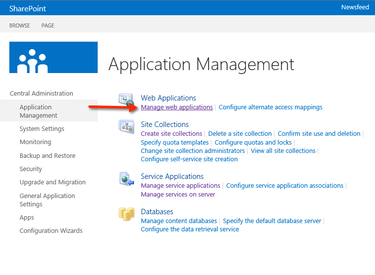 Sharepoint Cenrtal Administration