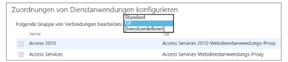 SharePoint Dienstanwendungen zurodnen