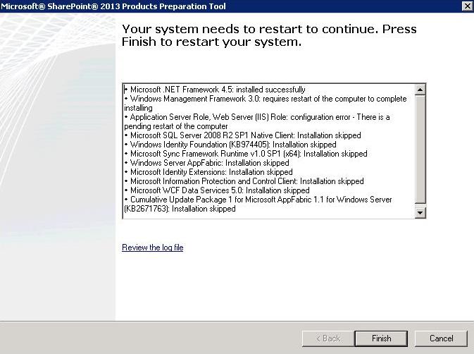 SharePoint Installationswizard Prerequirements Finish 01
