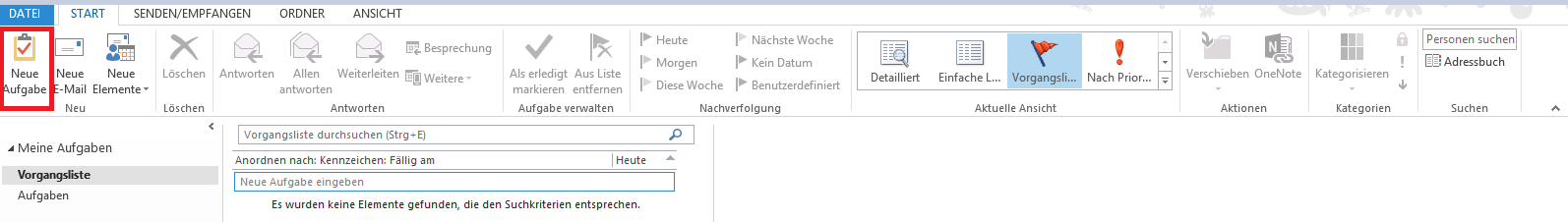 Aufgaben aus Microsoft Outlook importieren 2