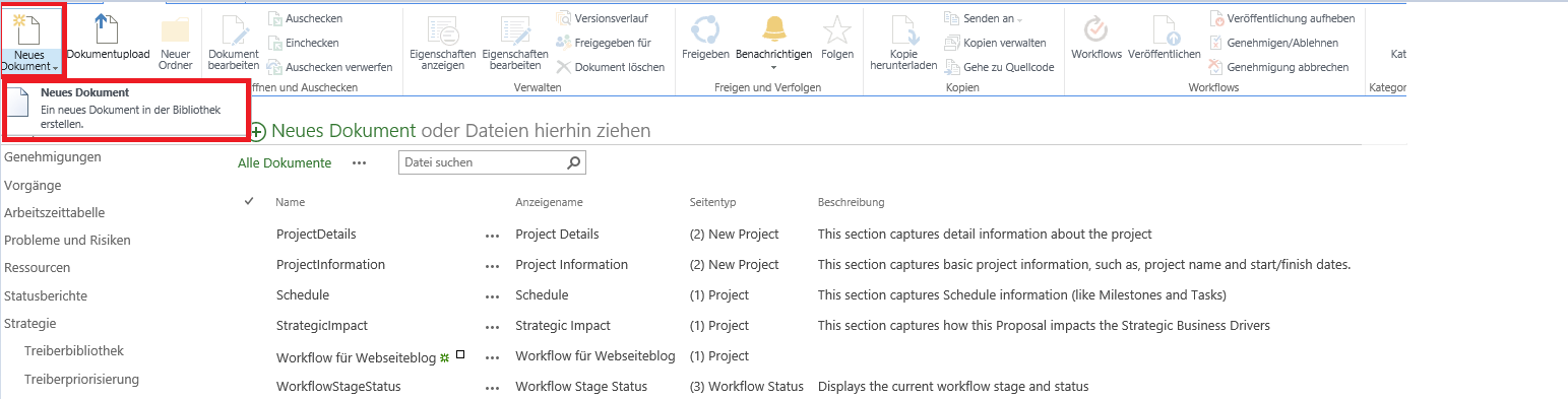 Das Konfigurieren einer Projektdetailseite 2