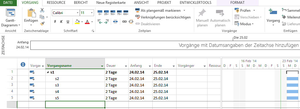 Der Meilenstein in Microsoft Project