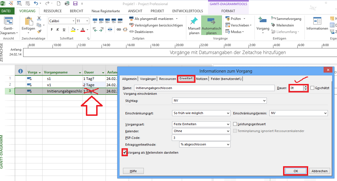 Der Meilenstein in Microsoft Project4