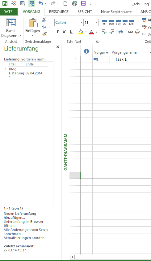 Erstellen von Lieferumfänge über PWA6