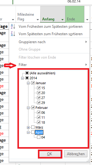 Nutzung von Auto-Filter2