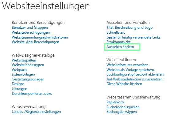 1 Websiteeinstellungen