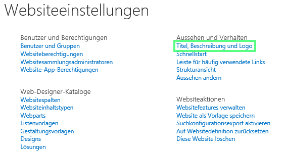 1 Websiteeinstellungen