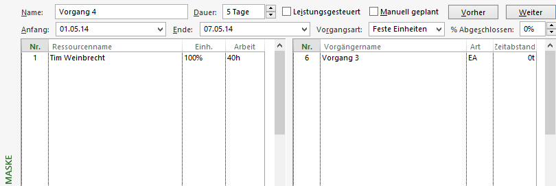 Vorgang Maske