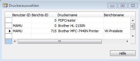 Druckerauswahl