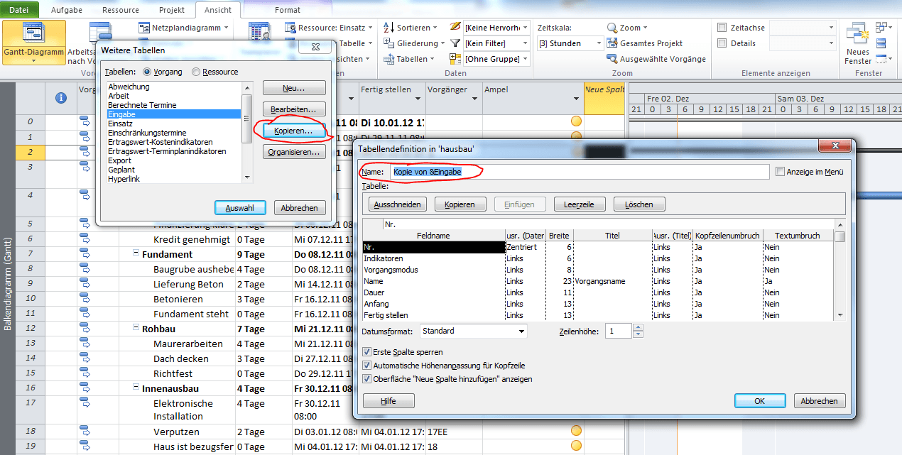 Client Tabelle kopieren