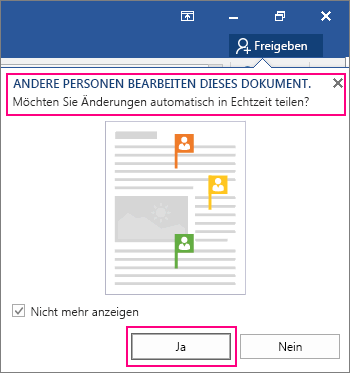 Zusammenarbeiten an Office Dokumenten in Echtzeit